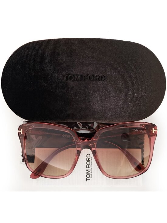 TOM FORD Faye-02 TF788 72T 56mm Square Sunglasses Rose / Bordeaux Gradient